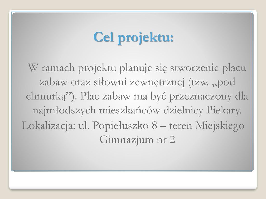 PREZENTACJA PROJEKTÓW ppt pobierz